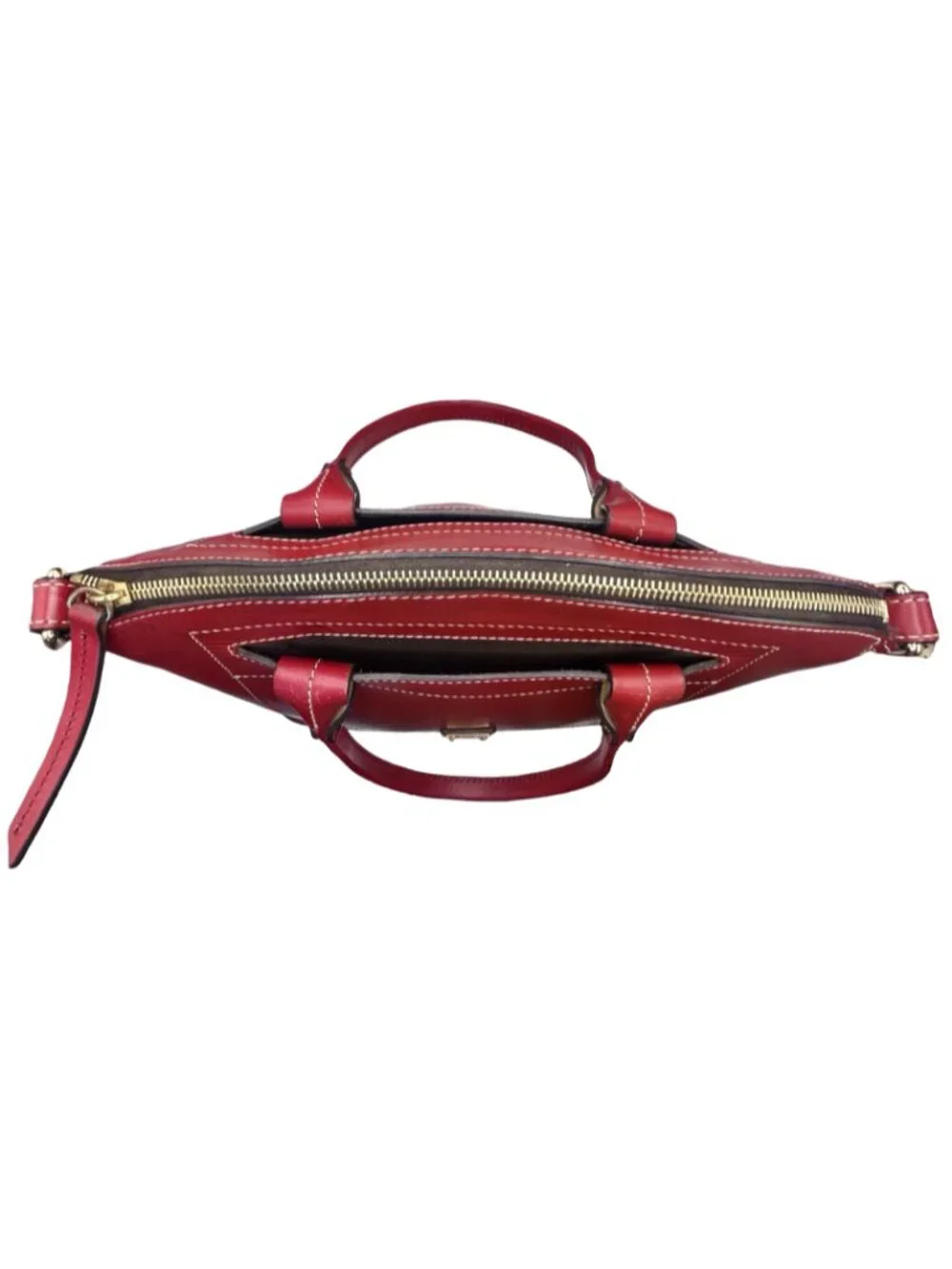 Dooney & Bourke Beacon Domed Satchel Red Leather Bag
